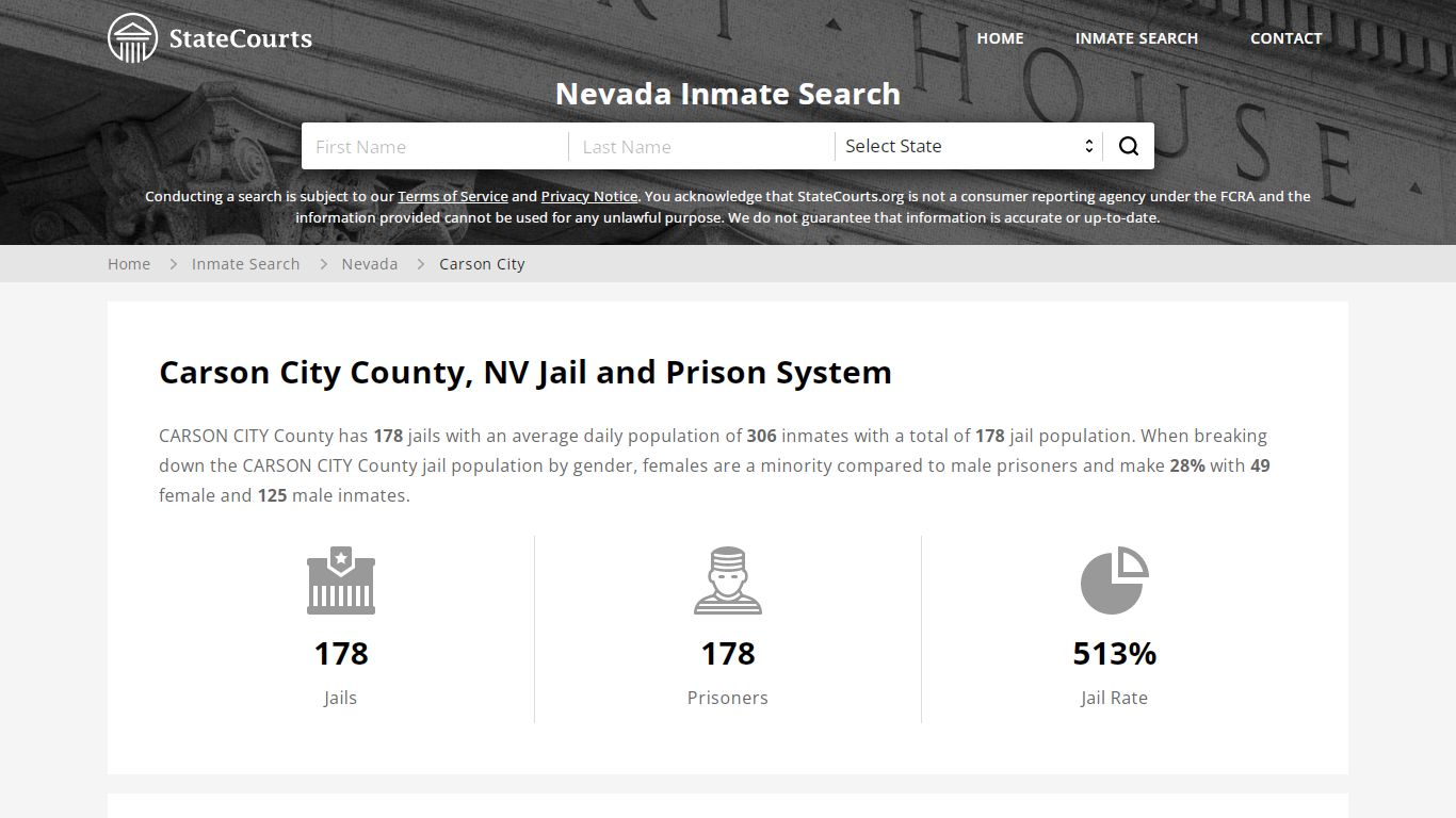 Carson City County, NV Inmate Search - StateCourts